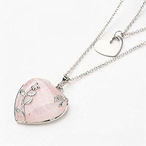 Collier-coeur-de-quartz-rose-acier-inoxydable-Esotérique
