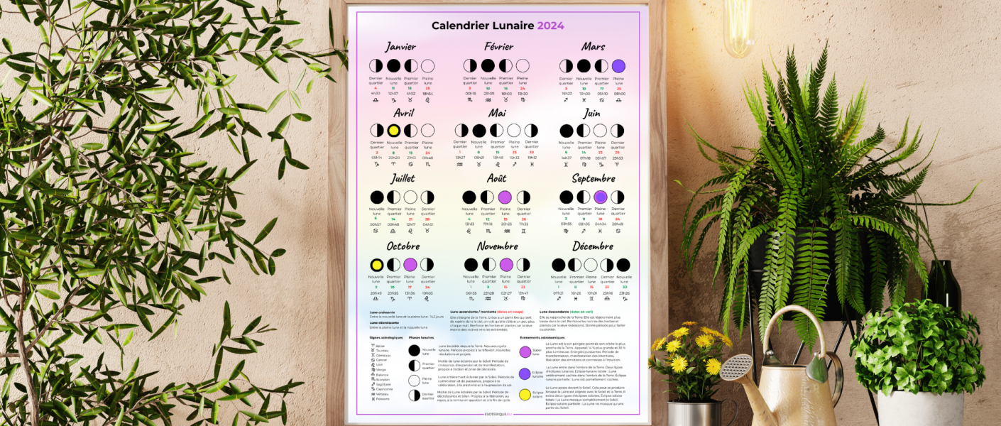 Calendrier lunaire 2024 à télécharger et imprimer gratuitement - Esoterique