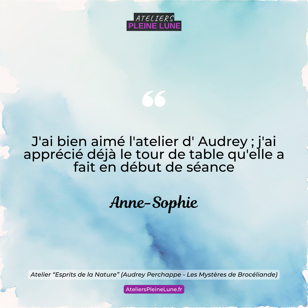 Avis - Ateliers Pleine Lune - Lannion - Les Mystères de Brocéliande