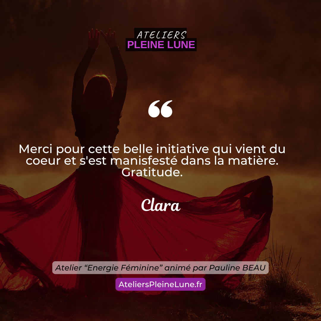 Energie féninine - Pauline Beau - Ateliers Pleine Lune - Lannion - Avis participants