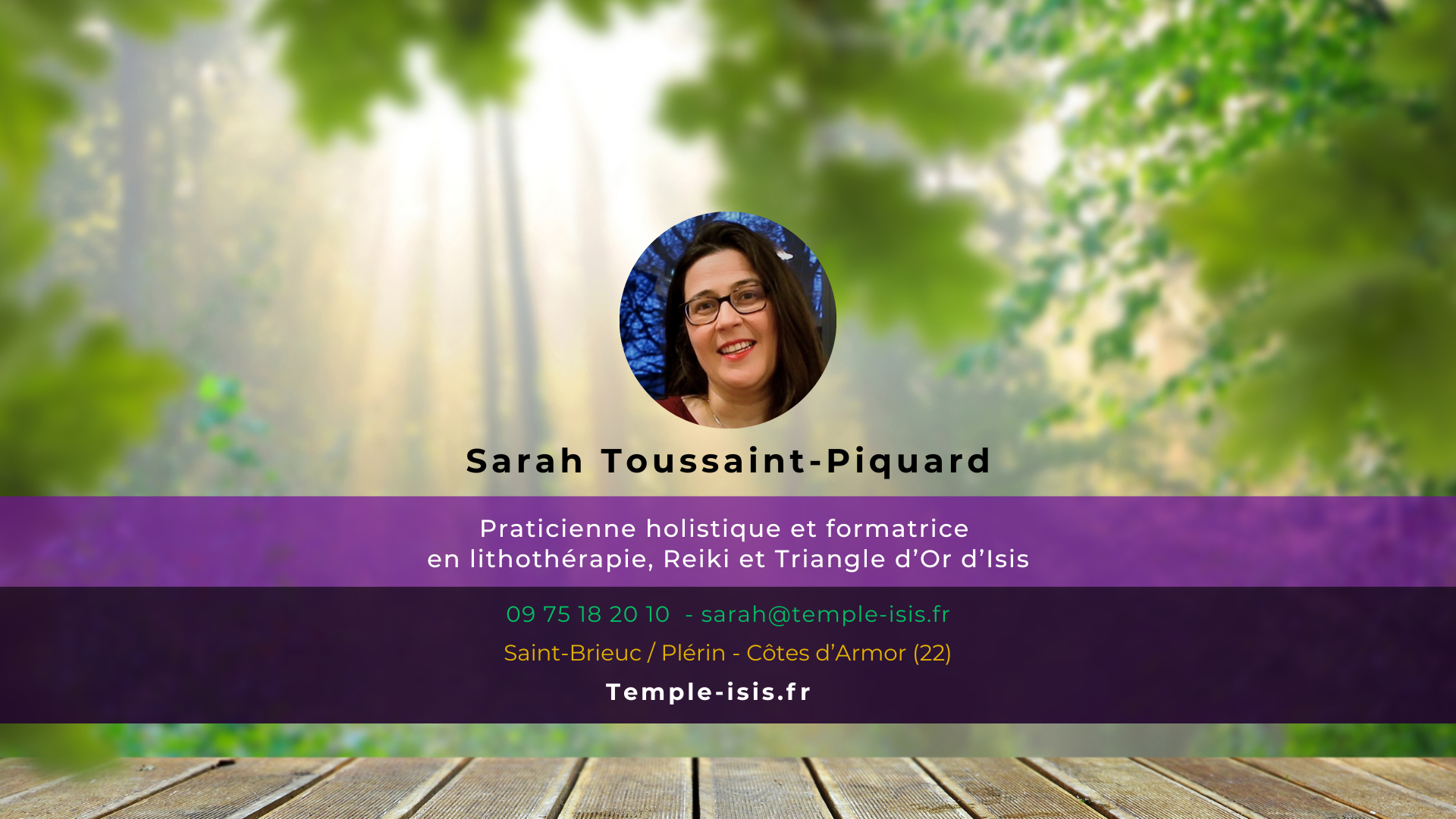 Sarah Toussaint-Piquard - Temple d'Isis - Energie egyptienne - Ateliers Pleine Lune